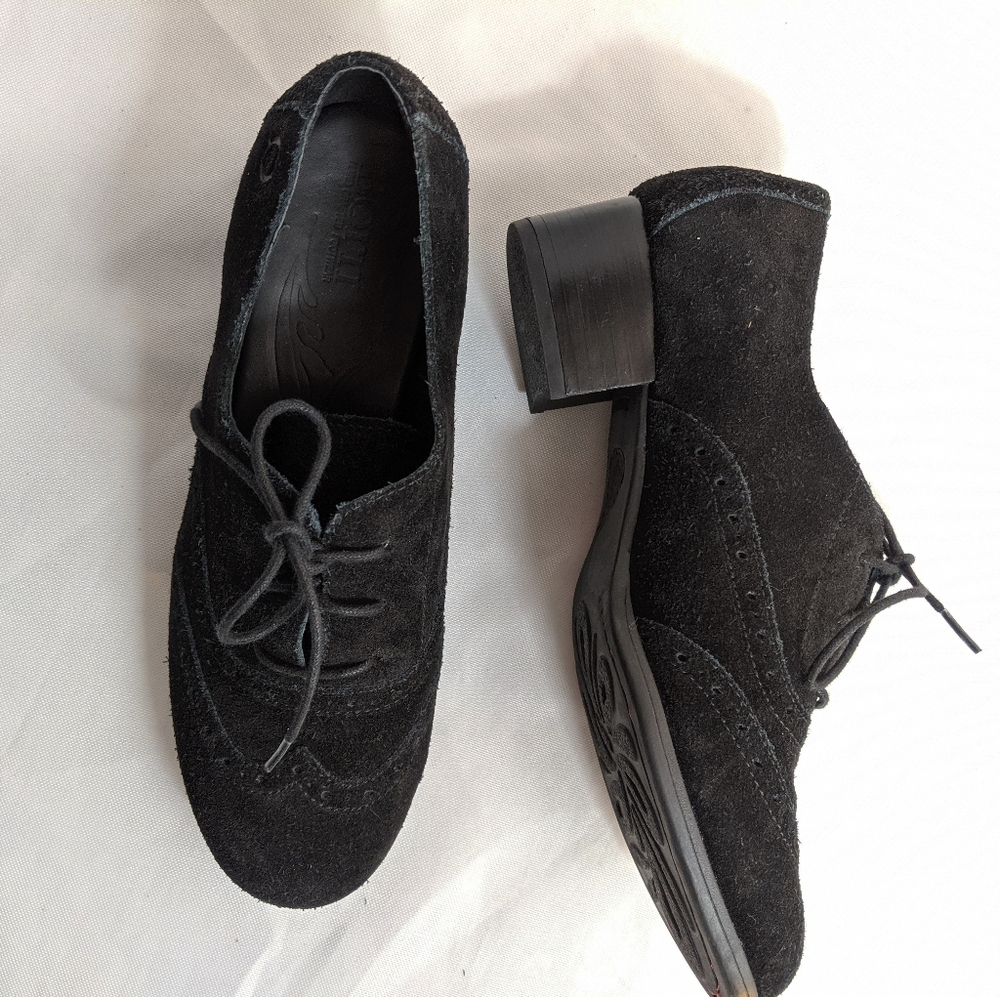 Born Black Suede Heeled Shoes - Picture 6 of 7